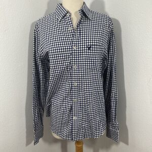 American Eagle Shirt Mens Small Petite Button‎ Down Plaid Vacation Preppy